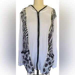 Zenergy By Chicos Mixed Print Jacket size 3